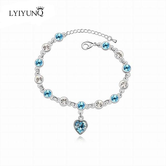 Fashion Bracelet Wedding Female Heart Crystal Bracelets For Women Luxury Temperament Silver -Color Fine Jewelry Gift