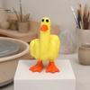 Lustige kleine gelbe Entenstatue Mittelfinger Harzfigur, Handbemalte freche Statue, Wetterfestes Innenornament Außendekoration für Schreibtisch Eingangsbereich