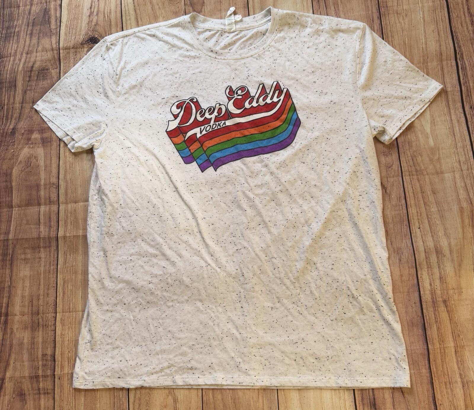 Deep Eddy Vodka Rainbow Logo Graphic T Shirt Size XL White Threadfast M