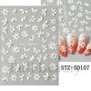 Nail Art Stickers Embossed 5D Small Flower Bronzing Valentine's Day Flowers Love English Adhesive Nail Stickers