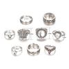 9Pcs/Set Retro Women Rhinestone Knuckle Finger Ring Jewelry Accesories Gifts