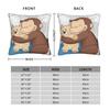 Cartoon Curious George Pillow Cover  Novelty Pillow Case For Office Car Home Decor Square Pillowcases Birthday Present