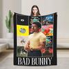 BAD BUNNY TOUR 2025 Blankets Coral Fleece Plush Winter Multi-function Lightweight Thin Throw Blankets for Bed Outdoor Bedspread
