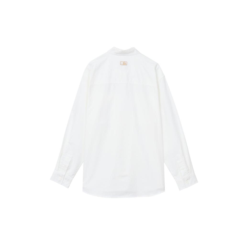 MLB New York Yankees Solid Logo Multi-Pocket Casual Long Sleeve Shirt Unisex Shirts White 3AWS03014-50IVS
