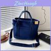 Canvas Tote Bag For Women With Zipper Pocket Casual Street Fashion Daily Use