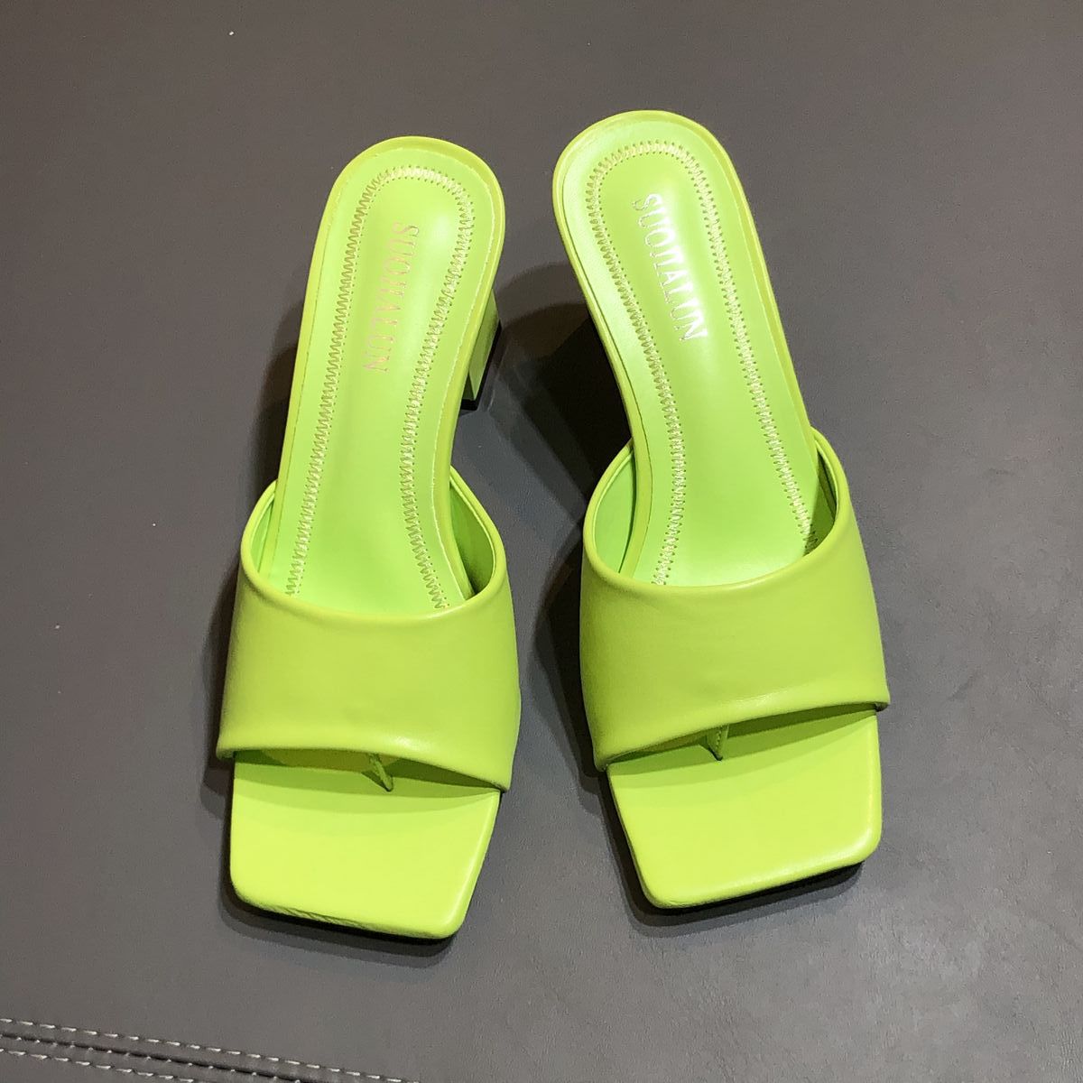 

Bailamos Women Brand Slippers 2025 Summer Low Heel Leisure Sandal Casual Outdoor Beach Flip Flop Open Toe Flat Female Slides 41 зелёный