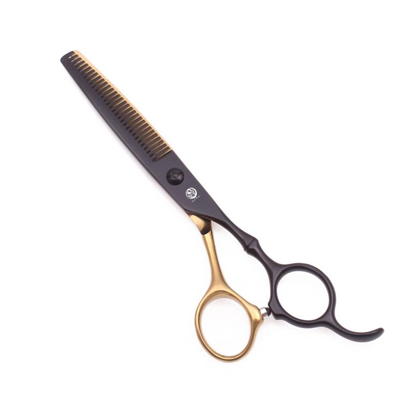 Purple Dragon Professional Bamboo Handle Hair Cutting Scissors Set - 5.5" Straight Shears & 6" Thinning Shears