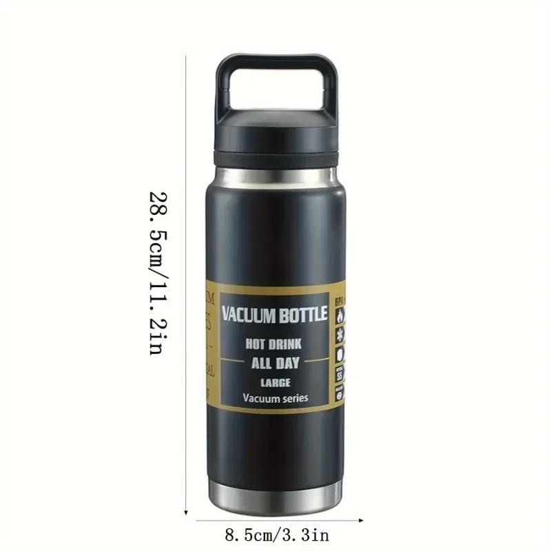 1pcs Large Capacity Stainless Steel Insulated Water Bottle with Handle for Outdoor Sports Travel Portable Thermos