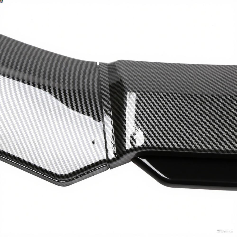 Universal 4-Piece Car Front Spoiler Kit - Front Lip with Red Trim, Bumper Corner Guards & Small Body Kit for Bumper Protection