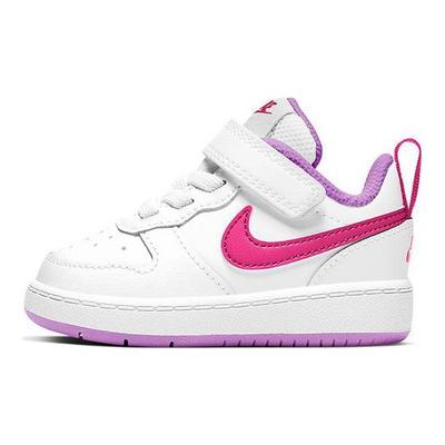 Court Borough 2 Confortáveis Leves Antiderrapantes Absorventes de Choque Duráveis Tênis de Caminhada de Cano Baixo Sapatos de Bebê Branco Rosa Roxo BQ5453-111