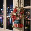 Rustic Wooden Holiday Wall Decor Christmas Welcome Sign for Front Door, Hanging Ornament, Festival Farmhouse Style Festive Door with Lanyard