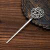Retro Gothic Wicca Pentacle Hair Stick for Women Charm Witch Pentagram Hairpins Antique Silver Color Metal Headwear Jewelry Gift