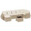 VidaXL Salon de Jardin avec Coussins 8 pcs, Canapés de Terrasse, Ensemble de Meubles de Patio, Mobilier d'Extérieur, Beige 3254025