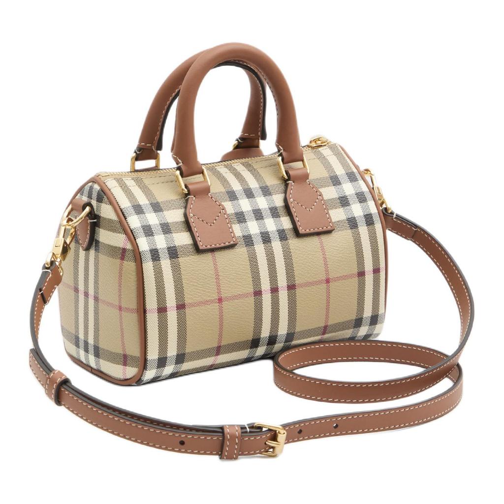 Burberry Mini Borsa Boston a Check Vintage in Pelle Crossbody per Donna per Uso Quotidiano e Viaggio