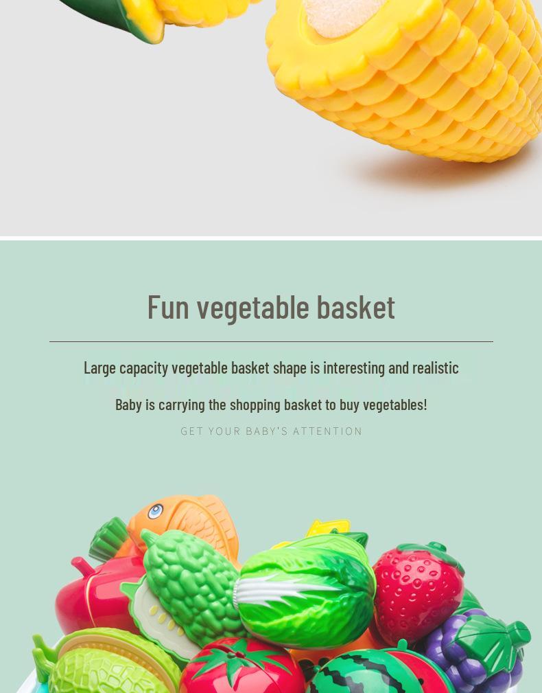 Fun Pretend Play Cut Toy Set - Kids Kitchen Vegetables & Fruits