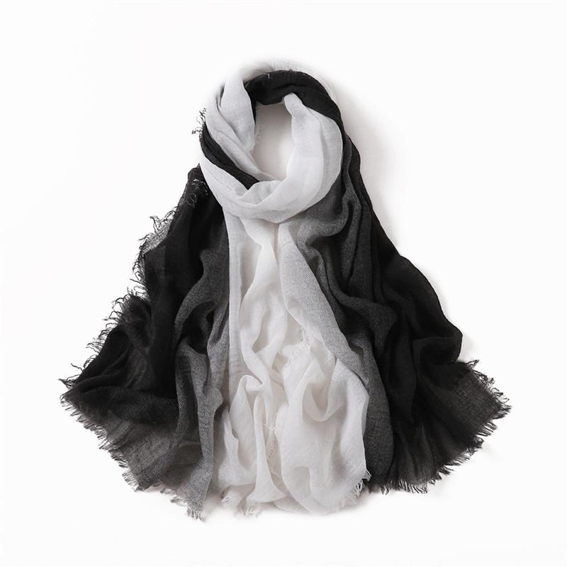 Gradient Hijabs Scarf Solid Headscarf Wraps Big Size Plain Long Shawls Muslim Women Hijab Islamic Turban Headbands