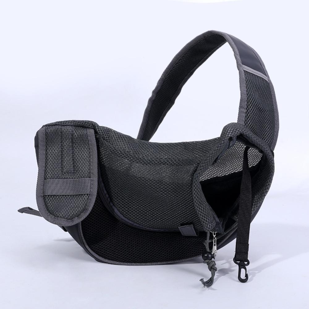 Breathable Mesh Pet Carrier Backpack Oxford Material Crossbody Design Pet Travel Bag Shoulder Strap Handbag Style
