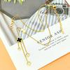 Titanstahl Vierblättriges Kleeblatt Anhänger Halskette mit Quasten Kette - Elegantes Hip-Hop Stil Accessoire für Damen