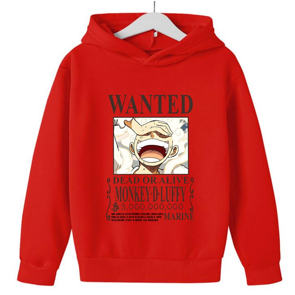 2024 One Piece Kids Luffy Hoodie Sweatshirt One Piece Boys Girls Sport Casual Sweater Cosplay Costume Children Pullovers Tops