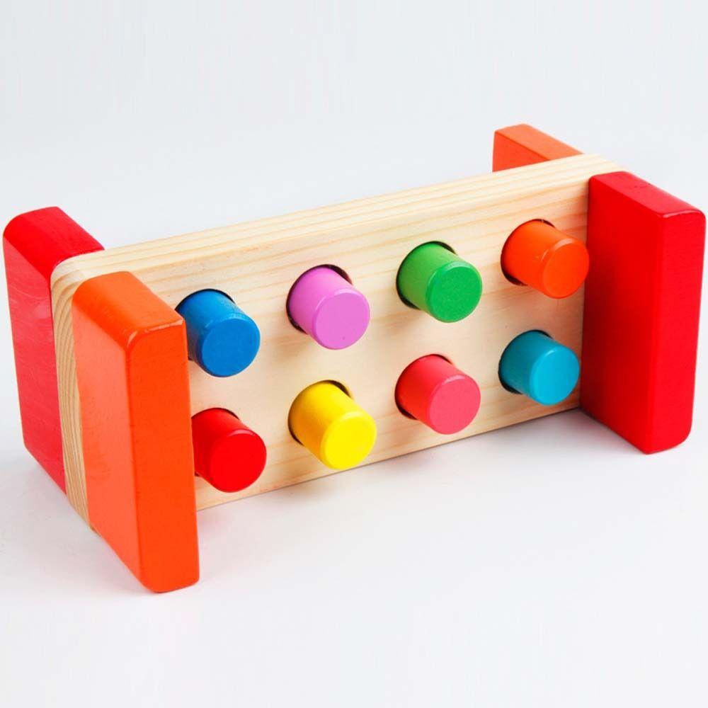 Color Cognition Montessori Toy Sensory Game Early Education Toy Wooden Hammer Toy  Toddlers Baby