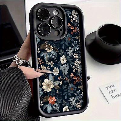 Retro Dark Floral Pattern Phone Case For iPhone 17 16 15 14 13 12 11 Pro Max 17 Air 16E X XR XS 7 8 Plus Shockproof Soft Cover
