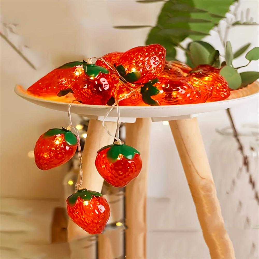 Strawberry String Lights Home Decoration Fairy Lights LED Hanging Lights Always On Light Mode for Easter Party Wedding Birthday