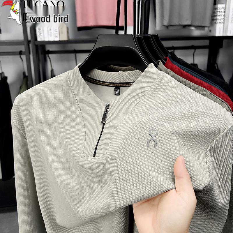 Woodpecker Herren Hoodie mit halbem Reißverschluss, Stehkragen und langen Ärmeln - Frühjahr/Herbst Kollektion 2025