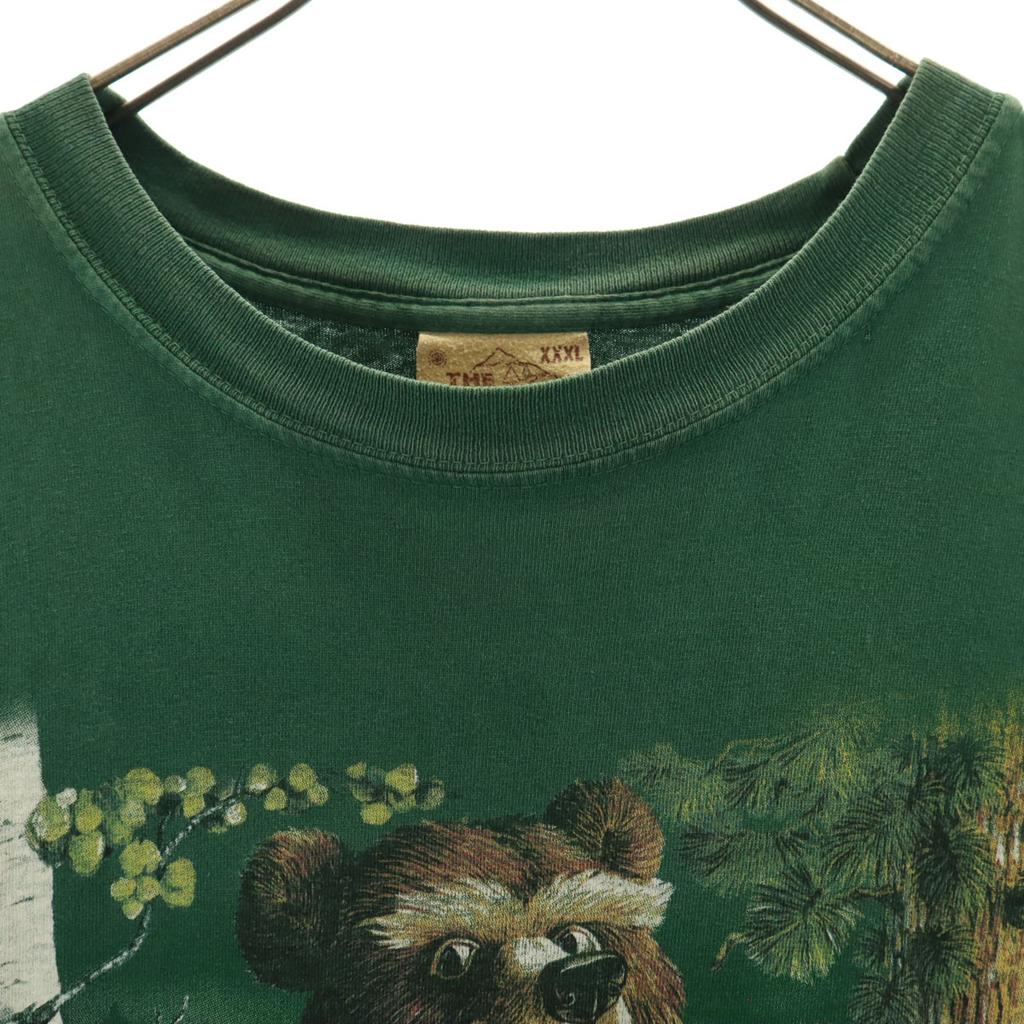 THE MOUNTAIN NICE HOOTERS print Short sleeve T-shirt XXXL Animal Big Size Men's Used