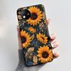 For ZTE Blade A35 Lite/A35 Core Jelly Soft Black Cover Romantic Scenery Pattern Coconut Tree Wildflower Sunflower Casing