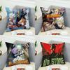 Anime DrSSTONE Kissenbezug Für Auto Sofa Dekorativ Zuhause Zweiseitiger Druck Plüsch Quadratisch Wurfkissen Kissenbezug