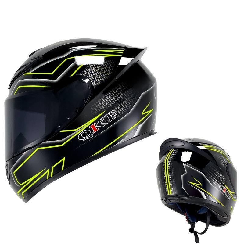 New QK111 Four-Season Full-Face Motorcycle Helmet Unisex Riding Helmet for Adults with Clear or Black Lens Available