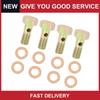 Universal M6x1.0mm Metric Thread Banjo Bolts Brake Fitting Adapter Pack of 4