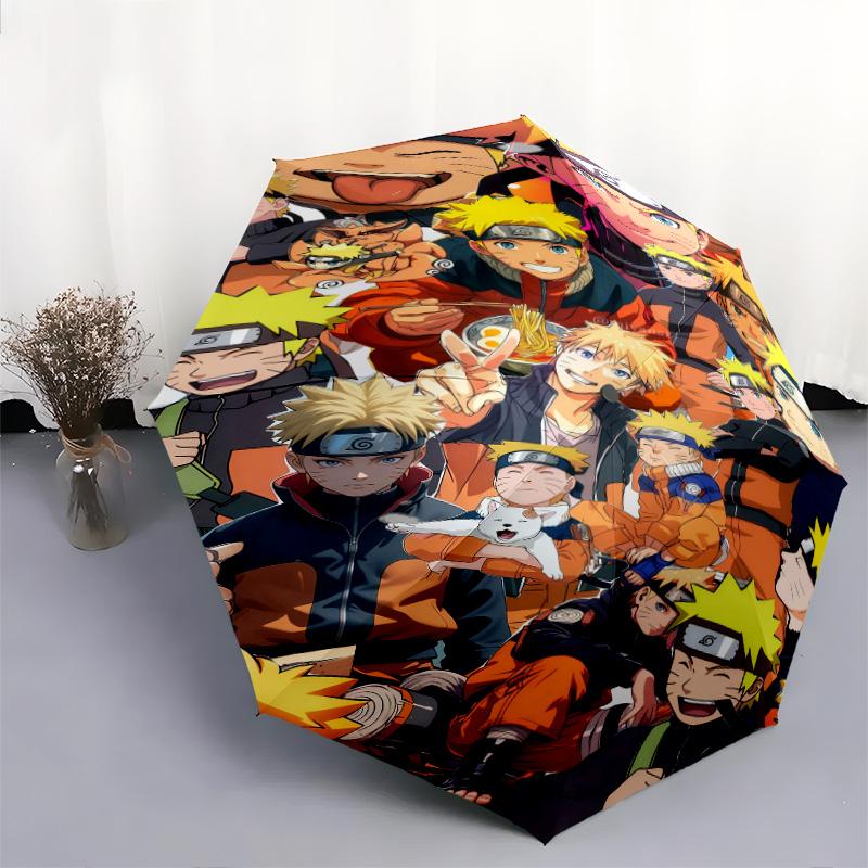 1 PC Automatic Folding Umbrella - Naruto Evolution Pattern Portable Foldable Design With 8 Ribs Christmas Birthday Gifts
