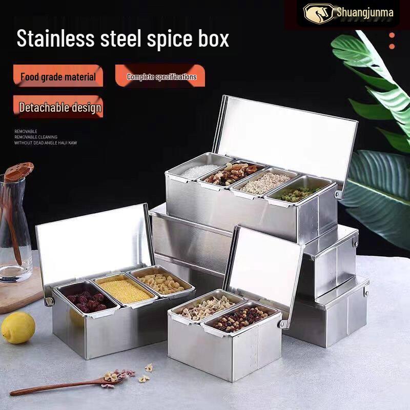 304 Stainless Steel Multi-Compartment Seasoning Box