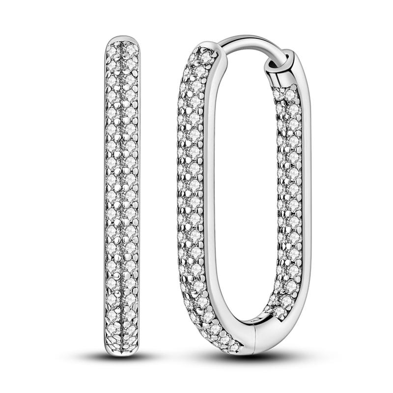 925 Sterling Silver Cubic Zircon Earrings Double  For Women Heart Star Moon Earrings Elegant Birthday Jewelry Gifts