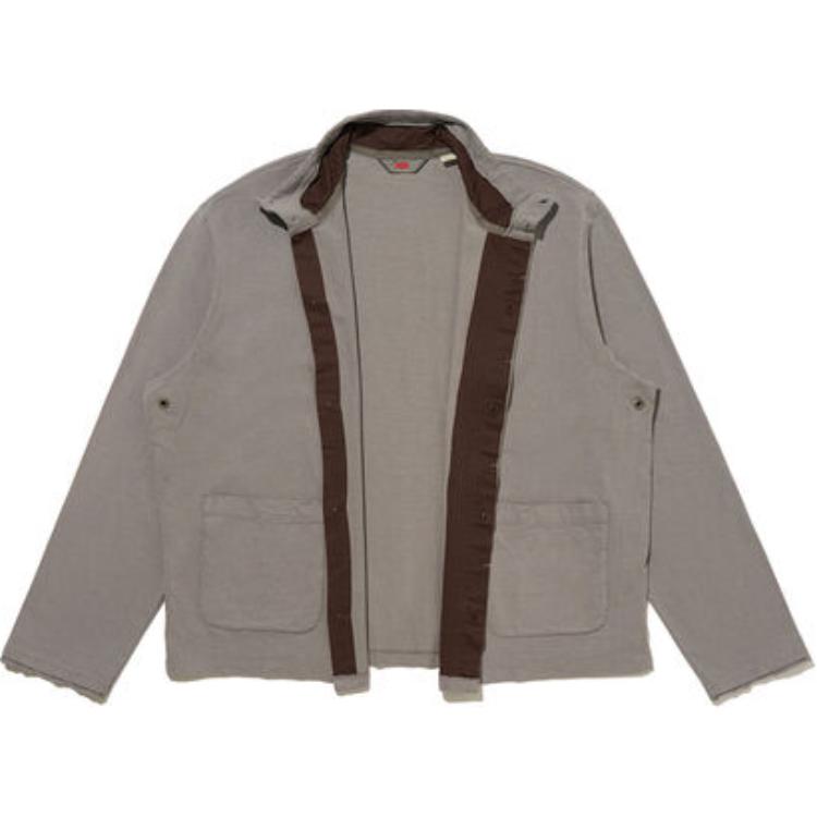 Levis X Kiko Kostadinov Collaboration FW24 Asymmetrical Open-Chest Patch Pocket Button-Up Long Sleeve Shirt Men Shirts Smoke-Gray 000GL0000