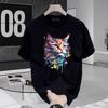 Amerikanische Trendmarke Reines Baumwoll Herren Kurzarm T-Shirt Trendiges Lässiges Rundhals T-Shirt für Herren und Damen Herren