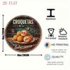 1pc Vintage Croquetas Tin Sign 8x8in Round Metal Plaque Spanish Cuisine Wall Art Kitchen Bar Decor