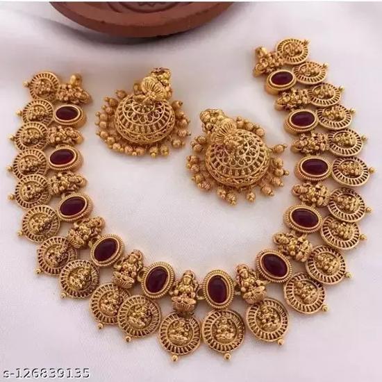 

Болливуд Мода Позолоченное Лакшми Ожерелье Индийский Свадебный Храм Ювелирные Изделия