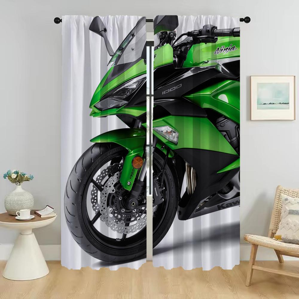 

Shades Kawasakies Tulle for Bedroom Blackout Curtains for Living Room Home Interior Curtains 2 Pieces Window Curtain Partition W50xH70cmx2pcs-CL