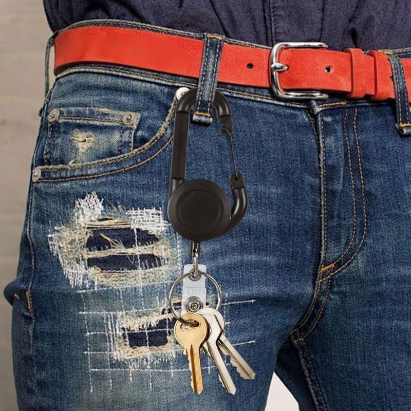 Retractable Keychain With High Elasticity ABS Material Lightweight And Sturdy For Home Office Outdoor Use
