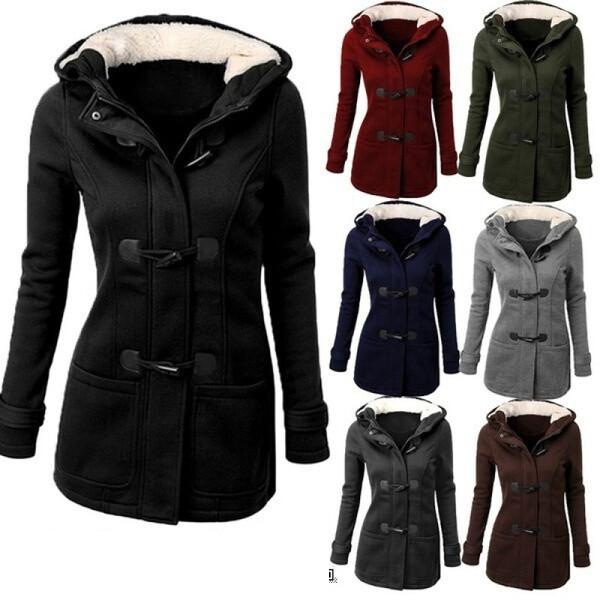 

Осенняя куртка, женское зимнее пальто с капюшоном, зимнее двубортное зимнее пальто, женская шерстяная куртка, пальто, толстовки, парка с роговыми пуговицами