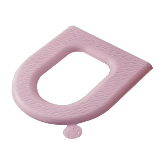 Coussin de Siège de Toilette Surface Douce au Toucher EVA Imperméable Tapis de Toilette Portable Lavable Conception avec Poignée Coussin de Siège de Toilette Hygiénique