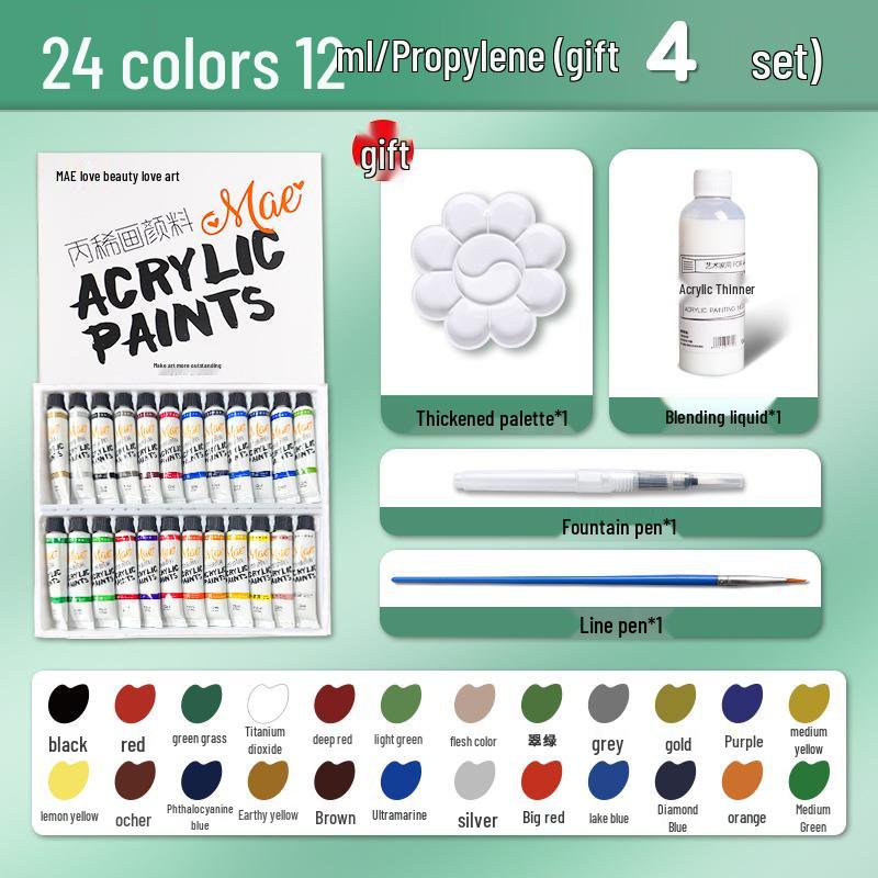 Waterproof Acrylic Paint Set - Fade-Resistant and Washable for Kids' Graffiti and Textile Art