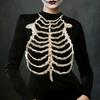Scheletro di Plastica Realistico Costume Accessori Per Feste di Halloween e Spettacoli Teatrali Con Design Dettagliato