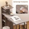 Set Tavolo Alto da Bar a 3 Pezzi con Contenitore, Portabottiglie, Portabicchieri, Sgabelli con Poggiapiedi, per Spazi Piccoli, Grigio