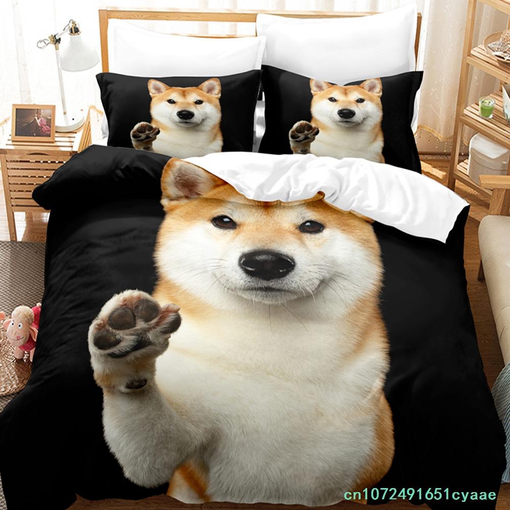 2014 Cute Dog Bedding Set Single Twin Full Queen King Size Pet Dog Bed Set Teenager Bedroom Duvetcover Sets 3D Print 037