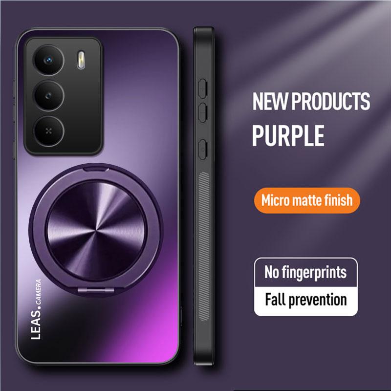 

Магнитный чехол для Realme C75 C73 C71 C63 GT 7T 7Pro Neo7 SE Матовый противоударный чехол с вращающимся на 360° держателем-кольцом Fundas Realme Neo7 Turbo фиолетовый