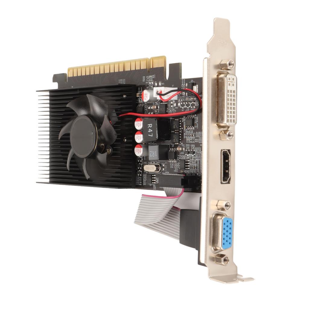 GT610 1GB DDR3 64bit Graphics Card Support DVI VGA HD Multimedia Interface PCB Gaming Graphics Card with Cooling Fan