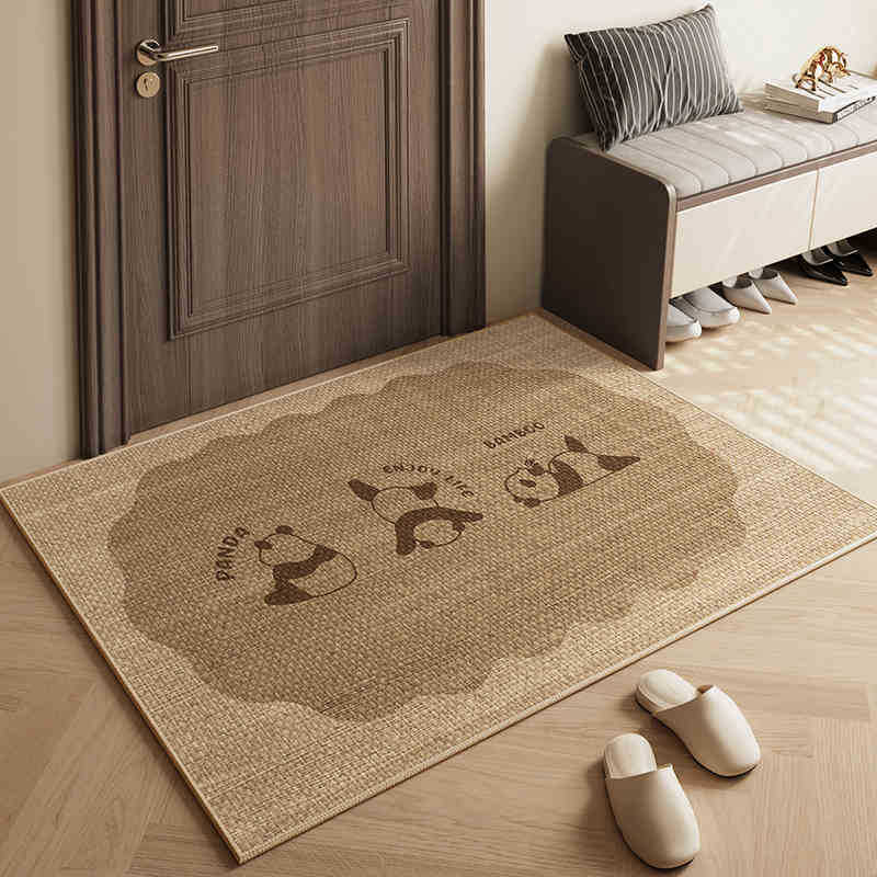 Linen Entry Mat Light Luxury Woven Carpet Wabi-Sabi Entry Mat Japanese Door Non-slip Entry Mat